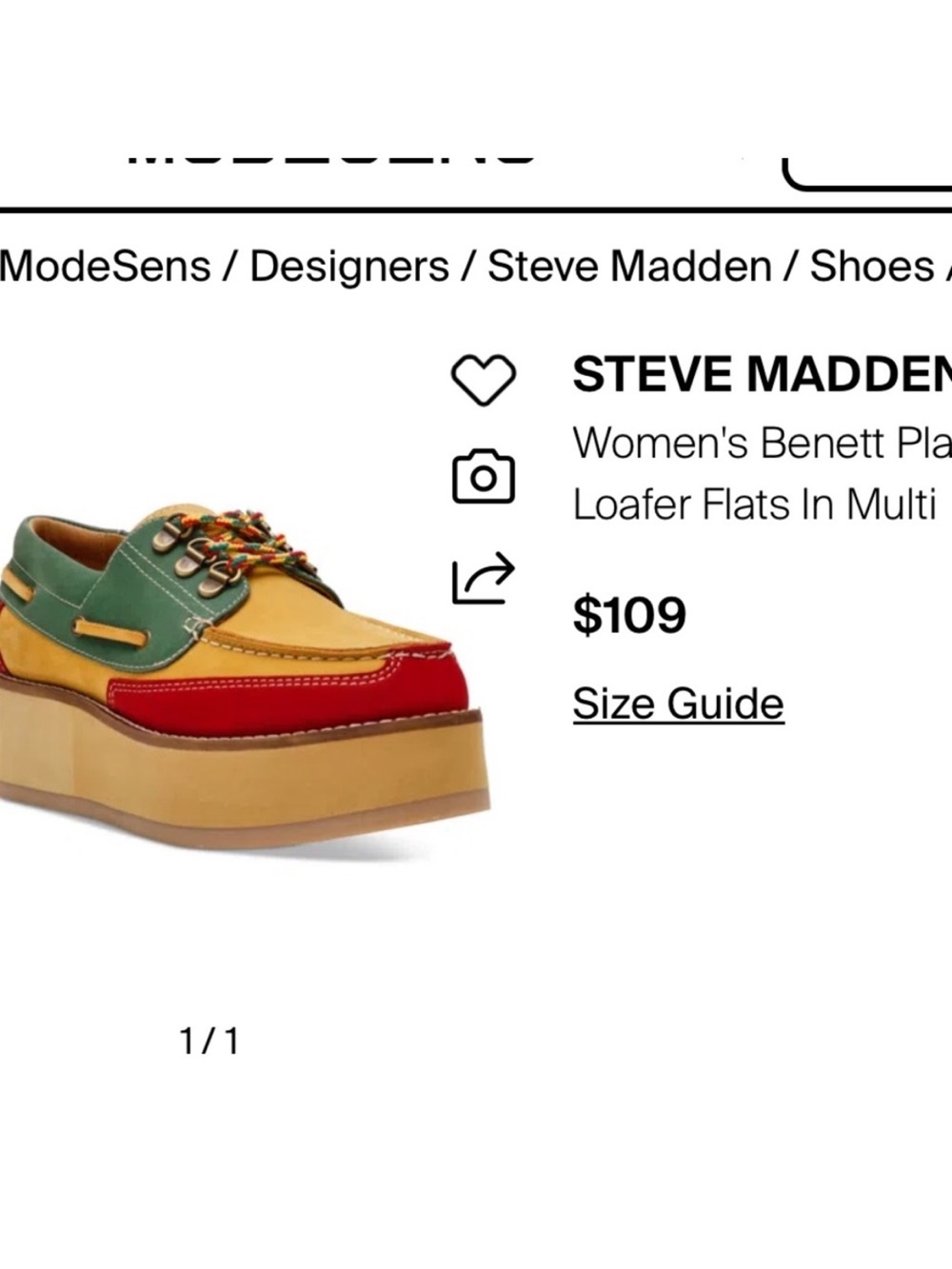 Steve Madden Benett Multicolor Platform Boat Shoes NWT - Picture 2 of 2